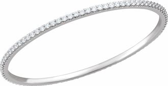 Diamond2Deal 14k White Gold 4 CTW Lab-Grown Diamond Stackable Bangle Bracelet 8