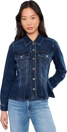 Liverpool L.A. Petite Fit And Flare Denim Trucker Jacket Womens Jacket Delacey : PXS, Cotton/Denim/Elastane
