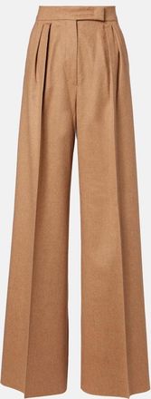 Max Mara Pantaloni a gamba larga Ori in cammello con pince