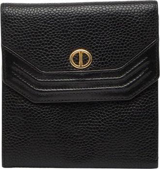 Dior Black Leather Wallet (Tri-Fold) (Pre-Owned)