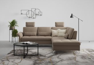 Inosign Ecksofa »Palm Beach L-Form« Federkern, mit Sitztiefenverstellung, wahlweise mit Bettfunktion