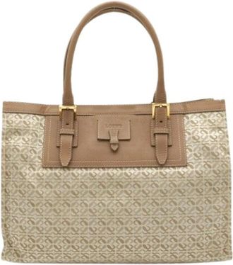 Loewe Pre-owned Shoulder Tote Bag - Dames - Vintage Shopper - Beige - ONE Size - Leer - Vintage