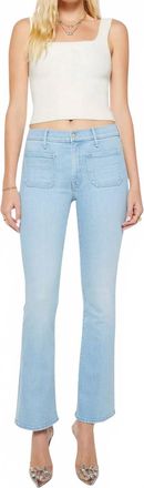 Mother Womens Patch Pocket Weekender Jean In Blue