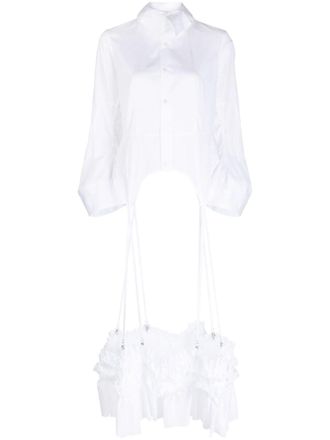 Comme Des Garçons ruffled cotton garter shirt - White
