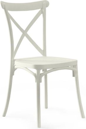 Home Heavenly Home Heavenly - Pack 4 Sillas Polipropileno Bonnie, Silla Provenzal Vintage Apilable, Apto Interior/exterior. Color: Crema