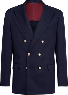 Brunello Cucinelli Twill unconstructed blazer in Navy Blue at Nordstrom, Size 52 It