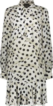 Moschino Kleedjes, Dames, Wit, M, Polka Dot Shirt Dress