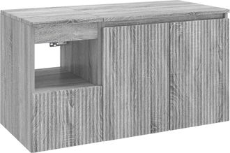 vidaXL Juego De Muebles De Ba&ntilde;o 2 Uds. Sonoma Gris Vidaxl