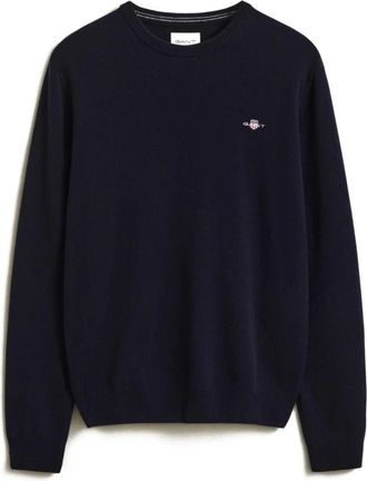 GANT Maglione Girocollo in Lambswool - - Knitwear - Donna - Blu - L