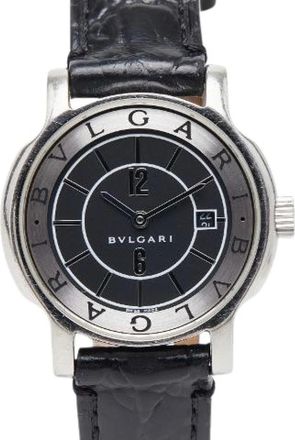 Bulgari Pre-owned Watches, female, Gray, Size: ONE SIZE Pre-owned Solo Tempo Stainless Steel Watch
