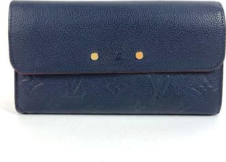 Louis Vuitton Galle Marine Rouge Navy Red Color Monogram Empreinte Long Bill Wallet (Bi-Fold) (Pre-Owned)