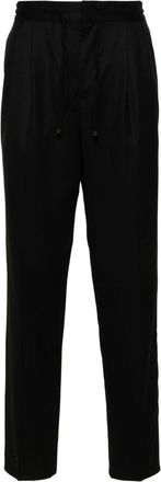 Brunello Cucinelli pleat-detail tapered trousers - men - Viscose/Acetate/Virgin Wool/Cupro - 54 - Black