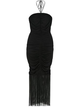 Andamane Midi-jurk met ruche - Zwart