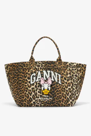 Ganni x Disney Daisy Duck Leopard XXL Tote Size One - Brown
