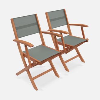 Sweeek Silla De Jard&iacute;n Plegable De Madera De Eucalipto, Set De 2
