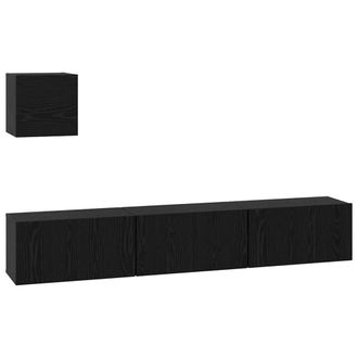 Berkfield Home TV Unit Set 4 pcs Black oak 60 x 30 x 30 cm Engineered wood