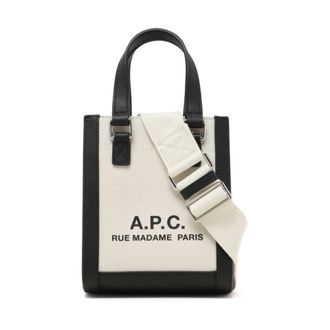 A.P.C. Mini Bags, female, Beige, Size: ONE SIZE Canvas Logo Print Shoulder Bag