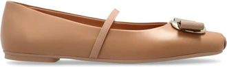 Ferragamo Ballerinas Zina - Dames - Ballerinas - Beige - 39 EU - Leer - Schoenen
