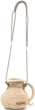 Alemais Michelle Raffia Jug Crossbody Bags