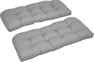 OUTSUNNY Coj&iacute;n Para Banco De 2 Plazas 110x48x8 Cm Coj&iacute;n Rectangular Para Interiores Y Exteriores Lavable Con 8 Puntadas Y Asiento C&oacute;modo Gris