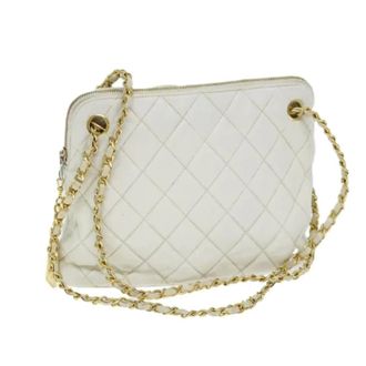 Chanel Pre-owned Leather chanel-bags - Dames - Pre-owned - Wit - Maat: ONE Size Leer