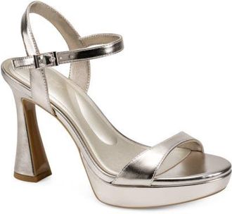 DKNY Cherish Ankle Strap Platform Sandal in Champagne at Nordstrom, Size 5.5
