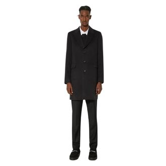 Paul Smith Single-Breasted Coat - Heren - Mantel - Blauw - M - Wol - Jassen