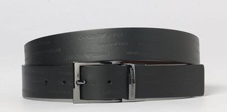 Emporio Armani Cintura reversibile in pelle con fibbia e logo tono su tono