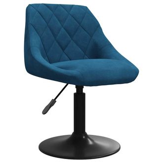 vidaXL Sgabello Da Bar Blu In Velluto Vidaxl