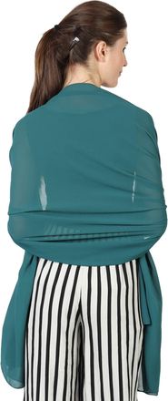 World of Shawls World of Scarfs Soft Chiffon Scarves Shawls Wraps for Wedding Evening Party Special Occasions Big Size 90 x 190 Cms (Teal)