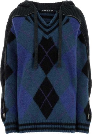 Y / Project Multicolor Argyle-knit Sweater