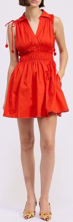 En Saison Emerson Poplin Minidress in Cherry Tomato at Nordstrom, Size X-Small