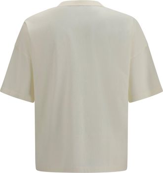 Palm Angels Mens Vintage Box Logo T-Shirt Off White - Black Cotton T-Shirts And Polos