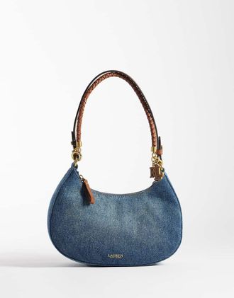 Ralph Lauren Marcy - Borsa da spalla in denim blu
