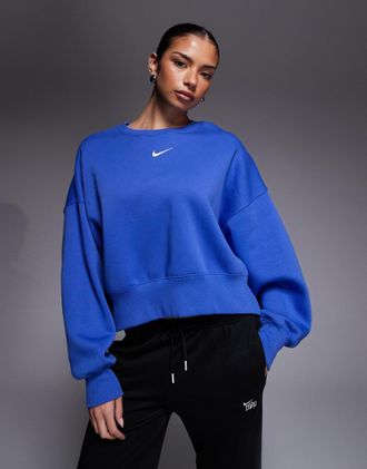 Nike Phoenix Fleece - Felpa super oversize blu