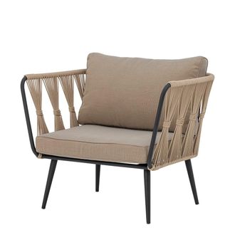 Bloomingville Pavone Outdoor Lounge Sessel, braun / beige