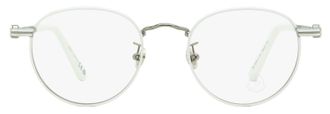 Moncler ML5204H Metal Oval Eyeglasses - White