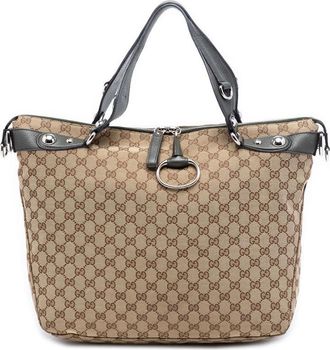 Gucci Pre-owned Gucci Large GG Canvas Icon Bit Satchel Ladies IUWM76GB8AIPJKCA