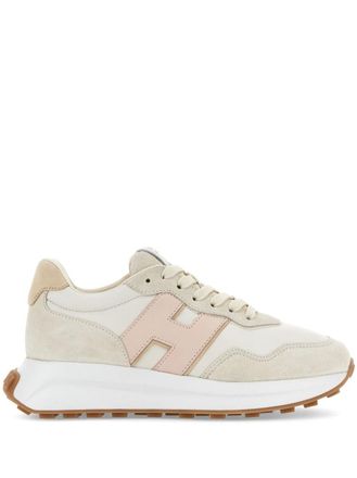 Hogan Beige Color Block Sneakers