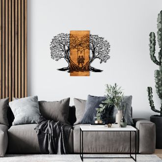 Asir Group LLC Producto, Fabricado En Metal, Color Negro Y Nogal, 76 &times; 58 Cm, Dise&ntilde;o Moderno