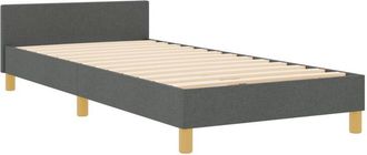 vidaXL Bed Frame with Headboard Dark grey 80 x 200 cm Fabric Vidaxl