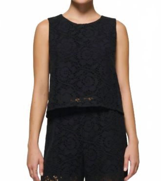 Nation Ltd Sheri Lace Sleeveless Tank Top In Jet Black