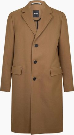 HUGO BOSS Mens Mens Hyde Flaps Hl 241 10254935 0 Overcoat - Brown - Size: 40/Regular