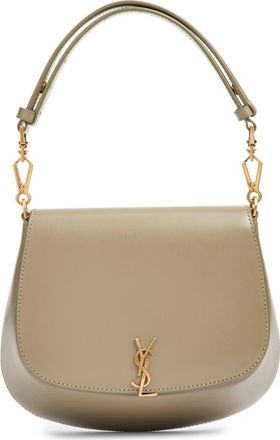 Saint Laurent Mini Voltaire Box Leather Top Handle Bag in Strong Moss at Nordstrom