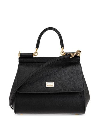 Dolce & Gabbana Black Sicily Medium Satchel