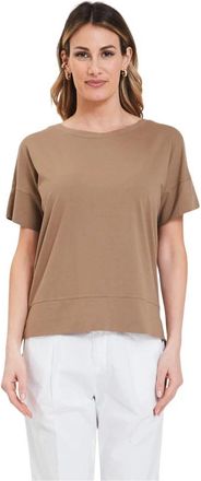 Alpha Studio Boxy Giro T-Shirt - Dames - T-shirts - Bruin - S - Tops
