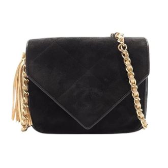Chanel Pre-owned Coco Mark Suede Shoulder Bag - Dames - Pre-owned - Zwart - Maat: ONE Size Su&egrave;de