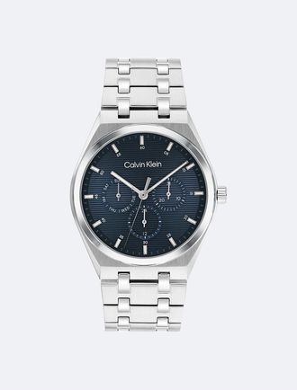 Calvin Klein Mens Multifunction Link Bracelet Watch - Blue - OS