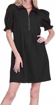 Jade Yoga Chic Zip Up Mini Dress In Black