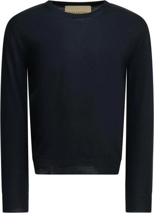 Valentino VLogo Signature Ronde Hals Trui - Heren - Ronde hals truien - Blauw - M - Wol - Truien & Vesten